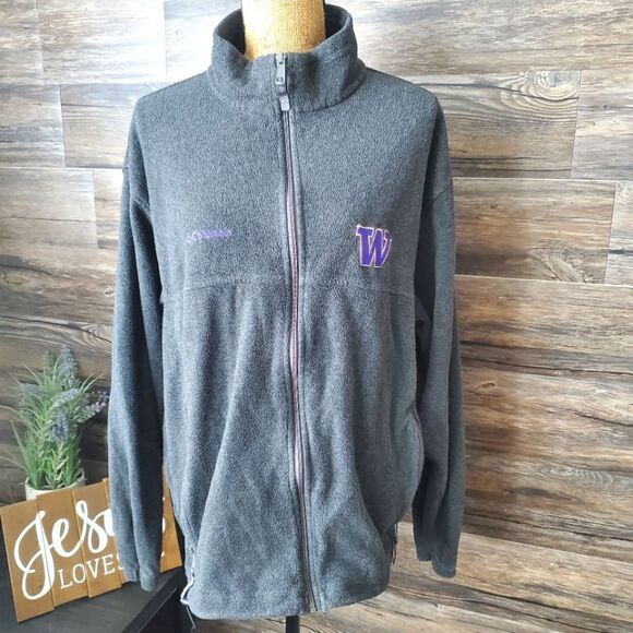Columbia Washington Huskies Dawgs NCAA Full Zip Fleece Jacket Mens Size XL - Picture 1 of 6